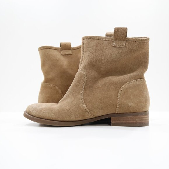 Sole Society Natasha Brown Suede Leather Flat Slouchy Ankle Boots - 7.5/EU 38 - Picture 5 of 7